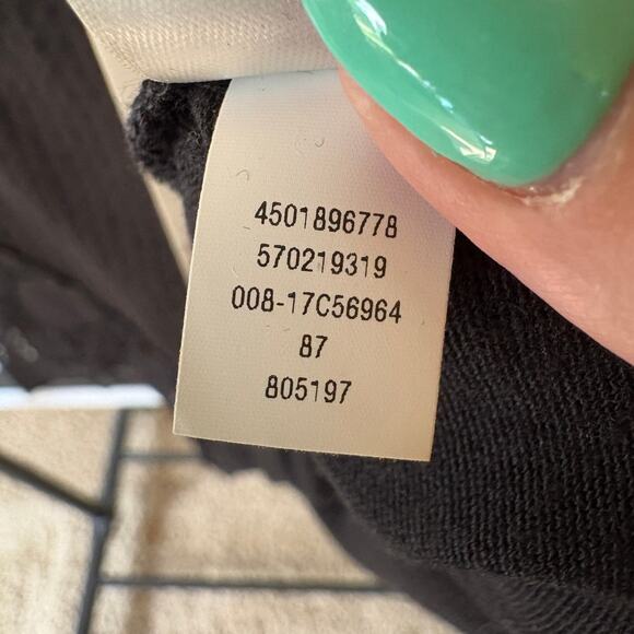 Chico’s Black Patchwork Boho Cowl Neck Shabby Chic Sharkbite Blouse Gypsy Witch - Picture 8 of 9